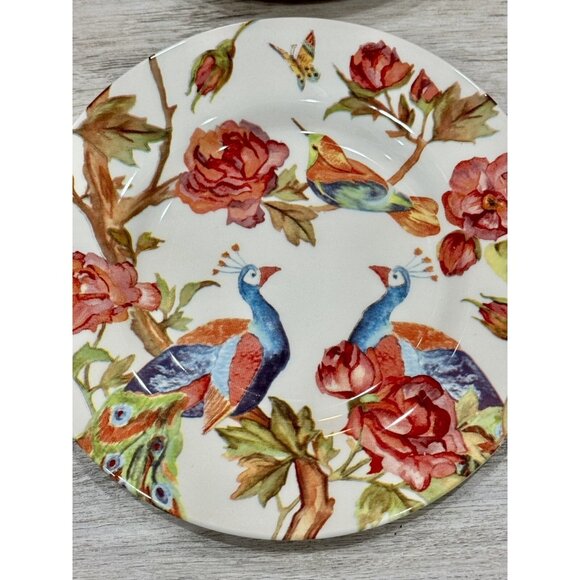 Set of 4 Andrew Tanner England Majestic Peacock Salad Plates Royal Stafford Lot1 - Picture 4 of 5